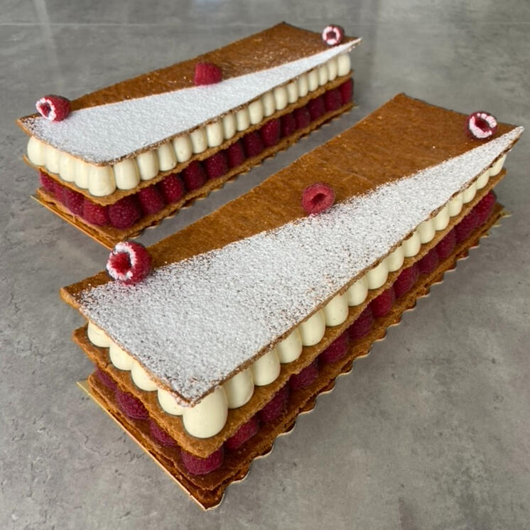 Mille feuille framboises (5/6 parts)