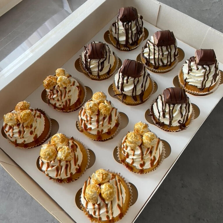 Cupcakes Caramel Beurre Salé &amp; Nutella-Kinder