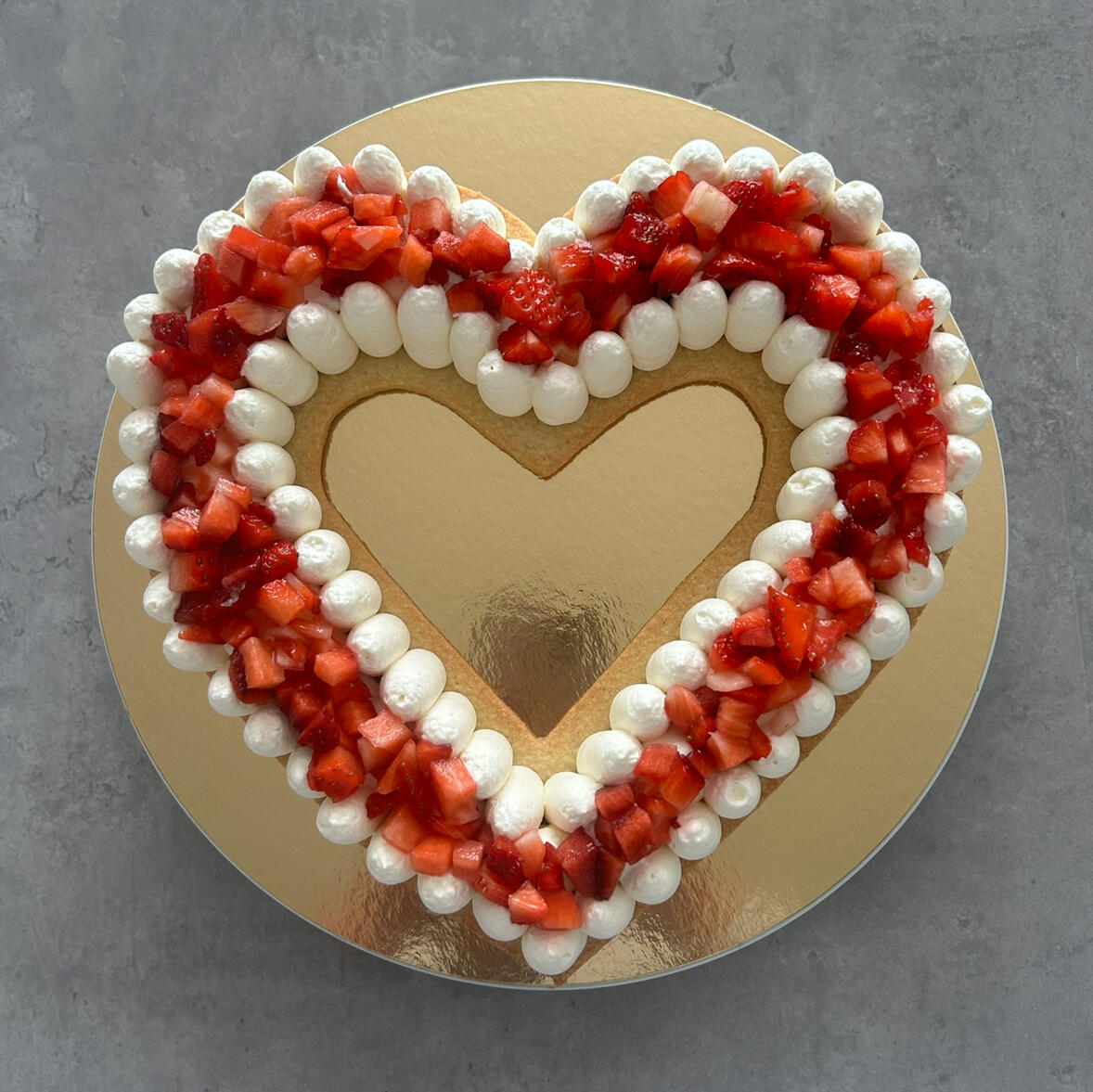 Cake en cœur aux fruits rouges